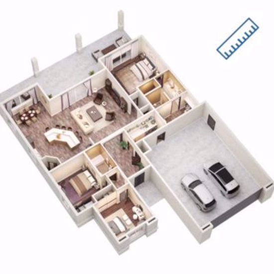 3D Coloured Floorplan measured on-site