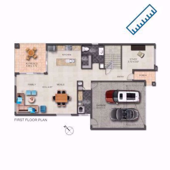 2D Textured Floorplan measured on-site